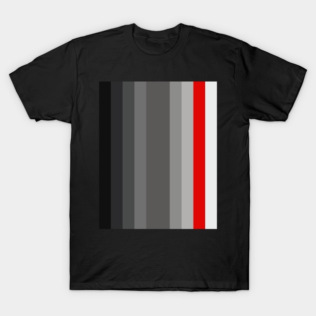 Gray gradient with a red stripe T-Shirt by Evgeniya